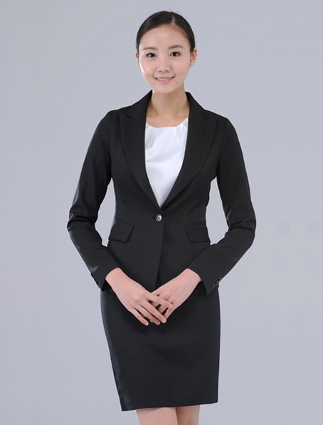 重庆黑色长款职业装订做,事业单位职业装量身定制公司