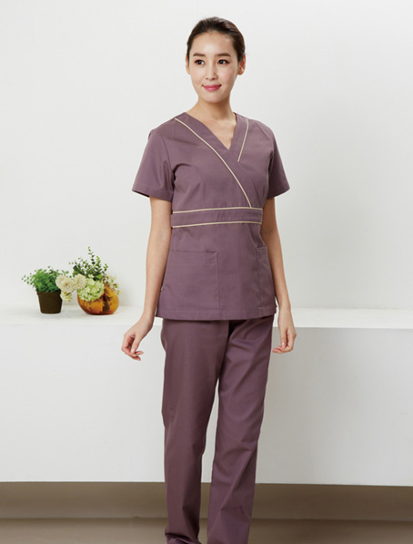 重庆定做紫红洗手衣,全棉洗手衣加工厂家