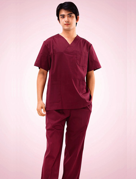 重庆订制豆沙红刷手衣,医院刷手衣批发厂家