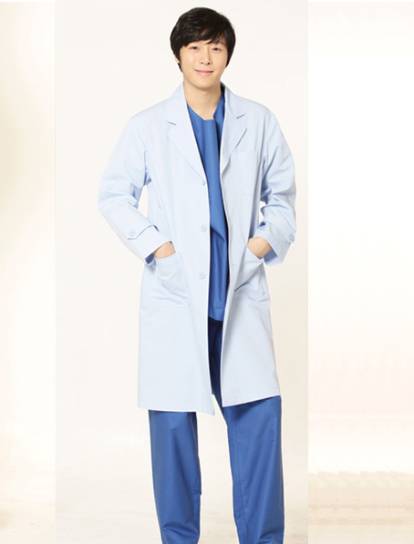 重庆订做男士浅兰色医生工作服厂家