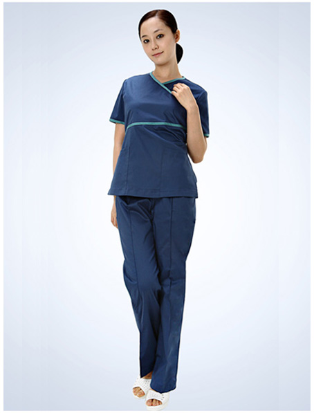 重庆定做纯棉手术衣,蓝绿女