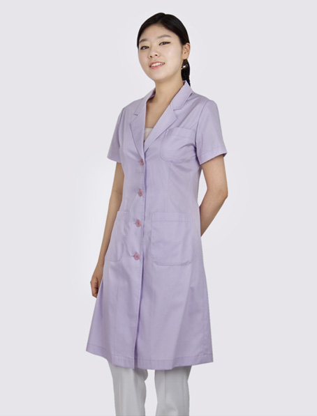 重庆订做藕荷色医院工服,夏季短袖医生制服订制