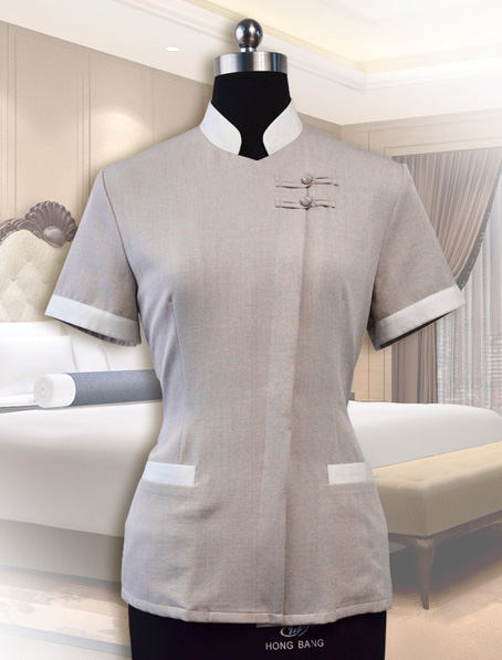 重庆定做豆绿色保洁工作服