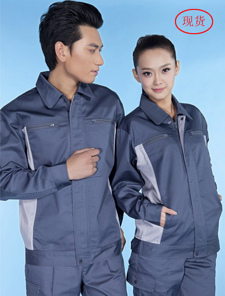 重庆灰色男士工作服定做,现货工作服批发厂家