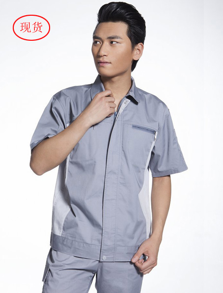 重庆定制灰色短袖工作服,企业工装定做厂家