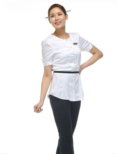 重庆定做女款收腰衬衫,圆领