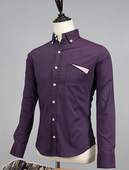 重庆定做紫色休闲贴身衬衫公司