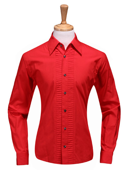 重庆定购红色长袖礼服衬衣厂家