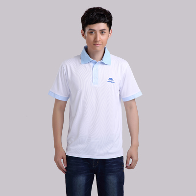 重庆YUTONG定制白色短袖翻领