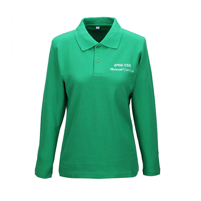 重庆商场超市女式工作服-长袖T恤定做