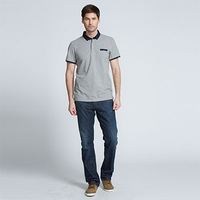 重庆灰色深蓝领T恤