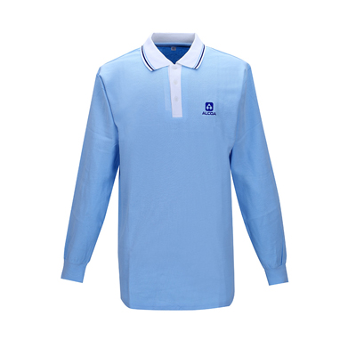 重庆浅蓝色男式长袖T恤定做