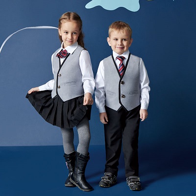 重庆校服定做银灰色V领上衣