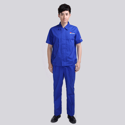 重庆蓝色短袖男式车间工作服